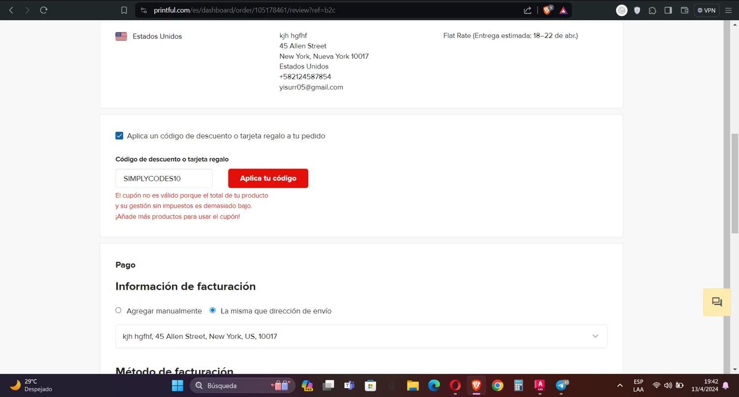 How to apply Printful coupon code